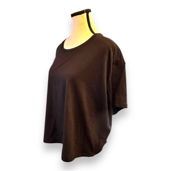 Women’s torrid 1 Black Relaxed Signature Jersey Crew Neck Crop Tee 14 16 1X 1XL - Picture 7 of 13